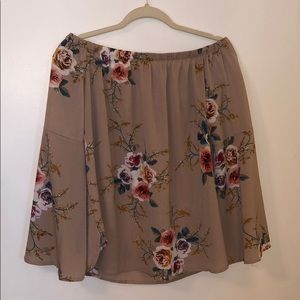 Off-the-shoulder Floral Blouse